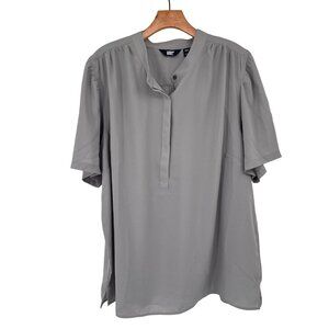Lands End Womens Plus Size 20W Gray Short Sleeve Tunic Top OEKO-TEX